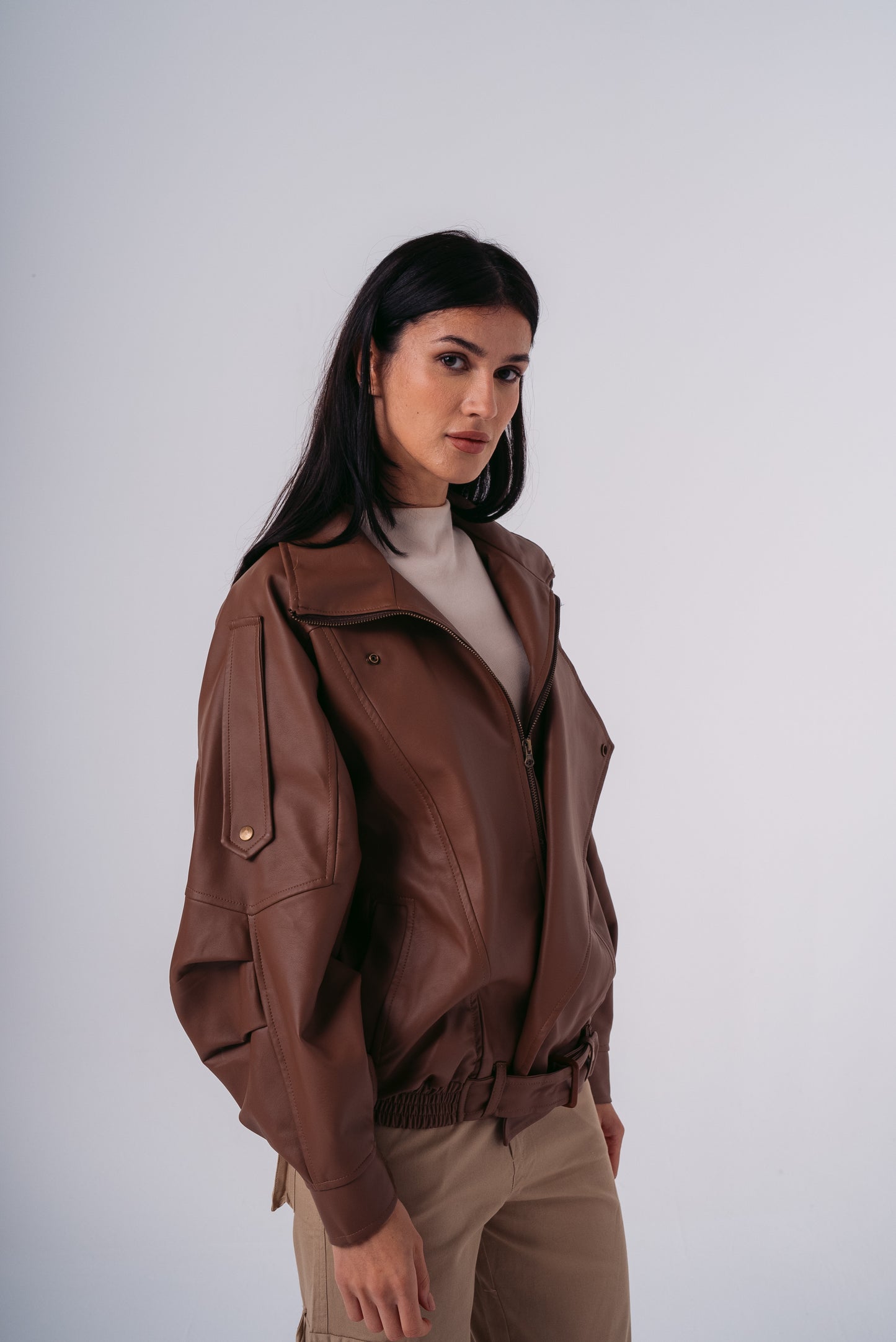 Biker Jacket in Brown