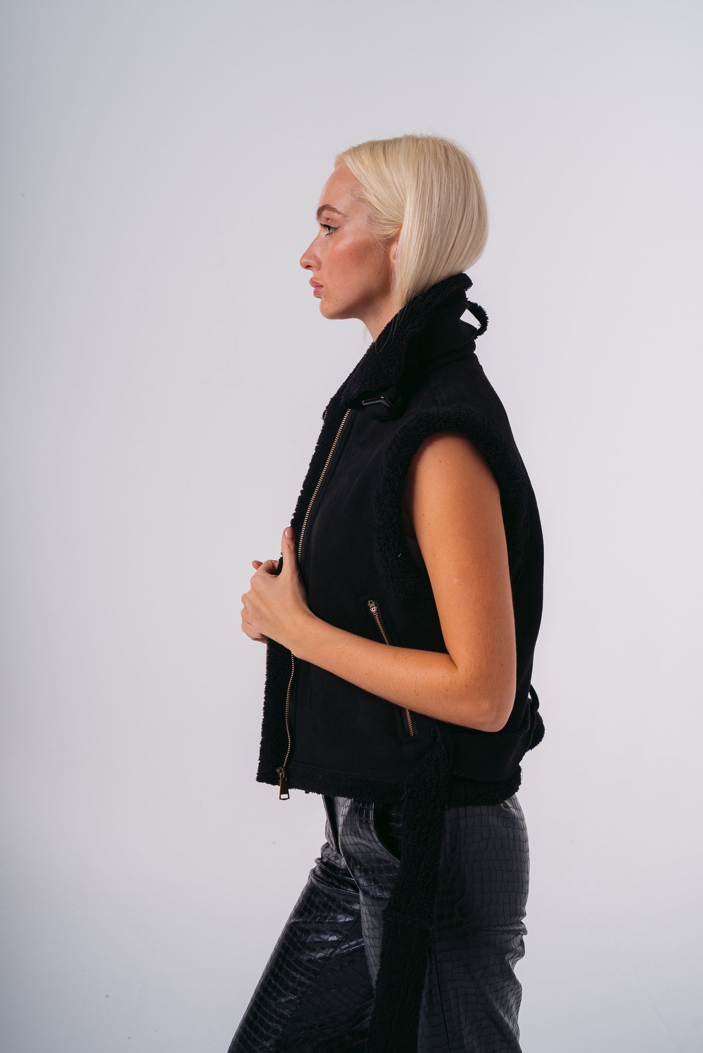 Double-Faced Vest in Black