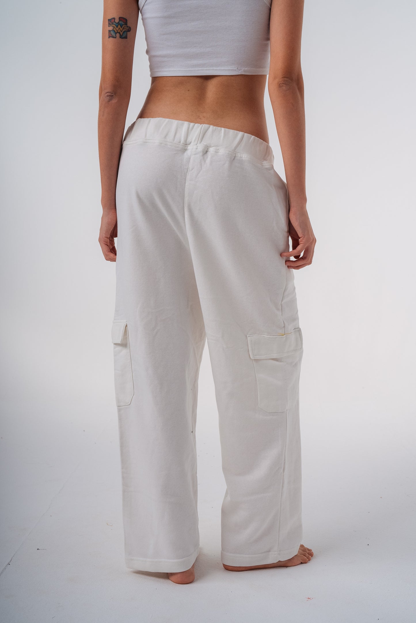 Wide-Leg Sweatpants in White