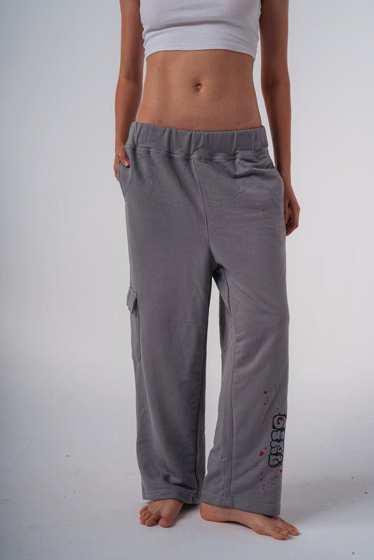 Wide-leg Sweatpants in Grey