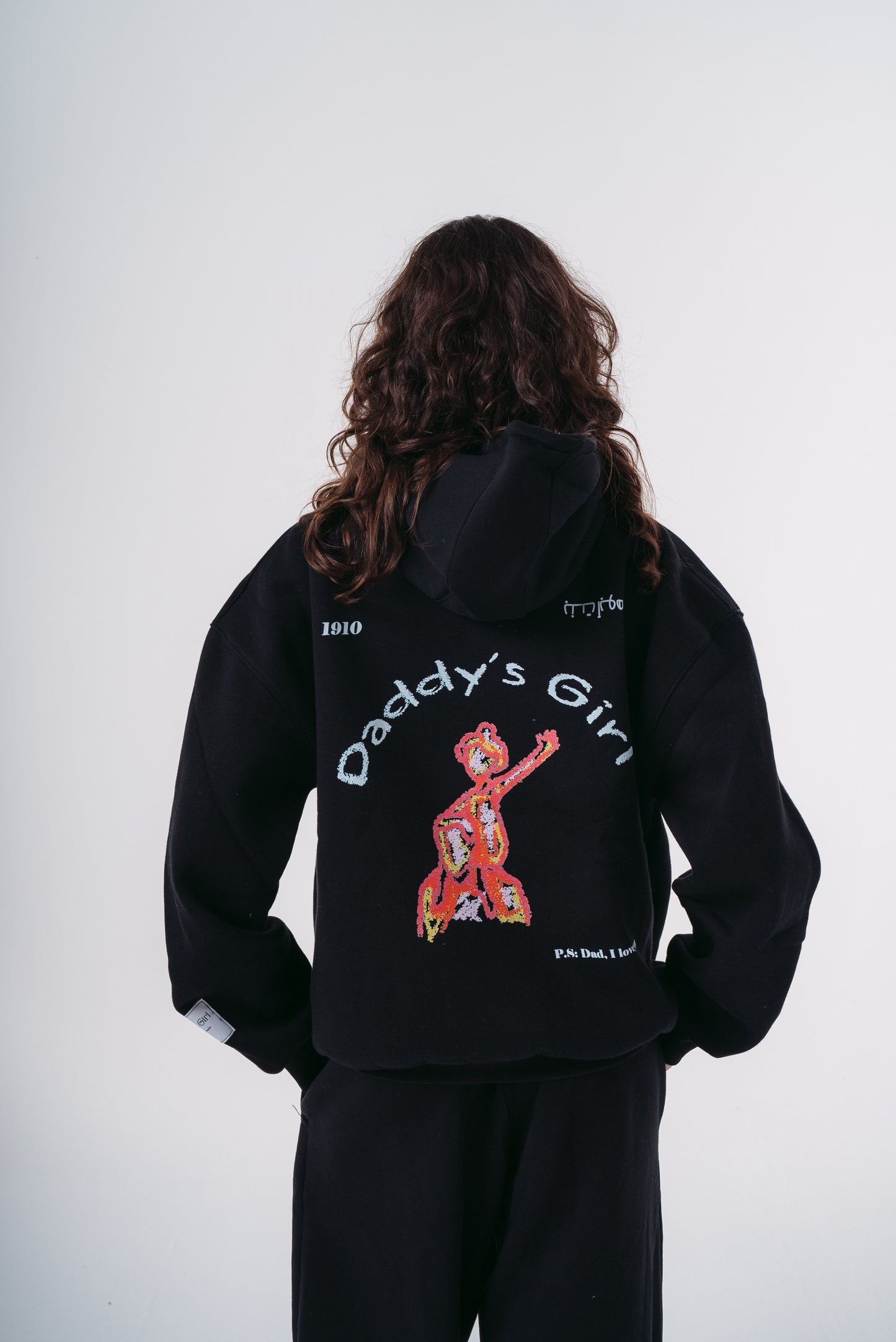 Daddy's Girl Back Hoodie in Black