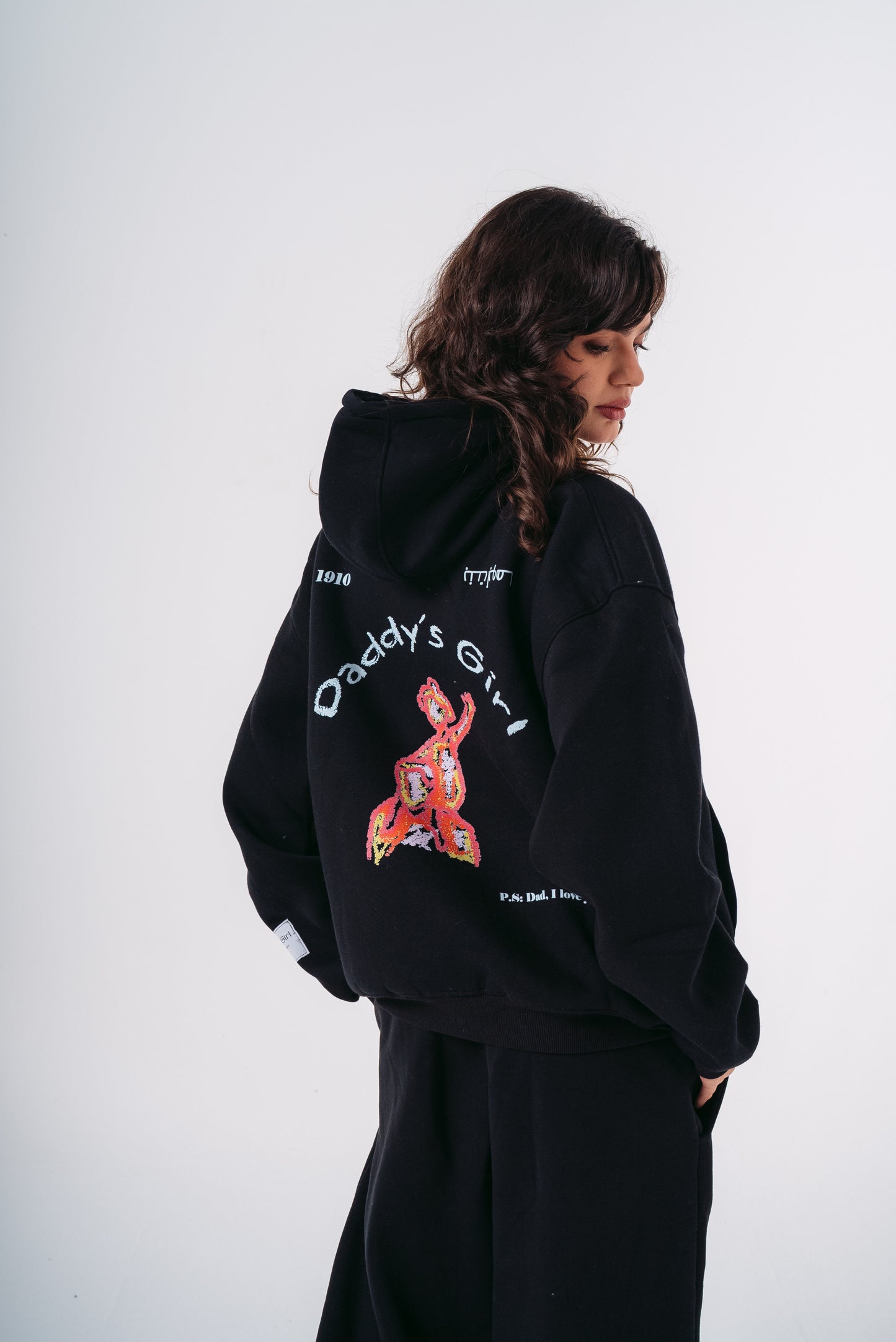 Daddy's Girl Back Hoodie in Black