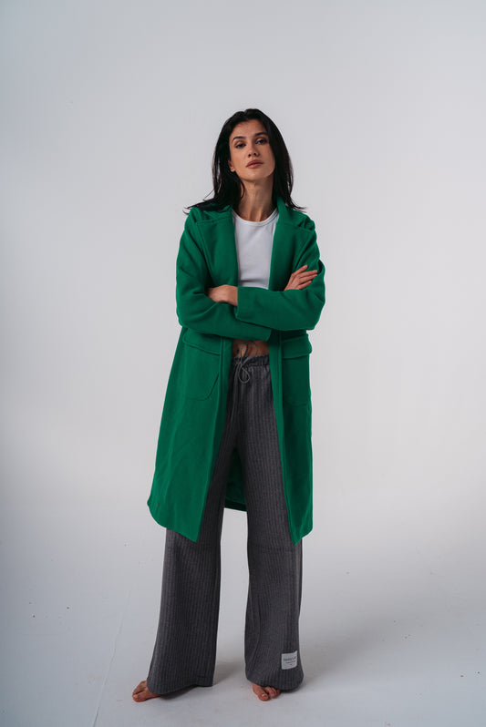 Long Sleeve Coat in Green