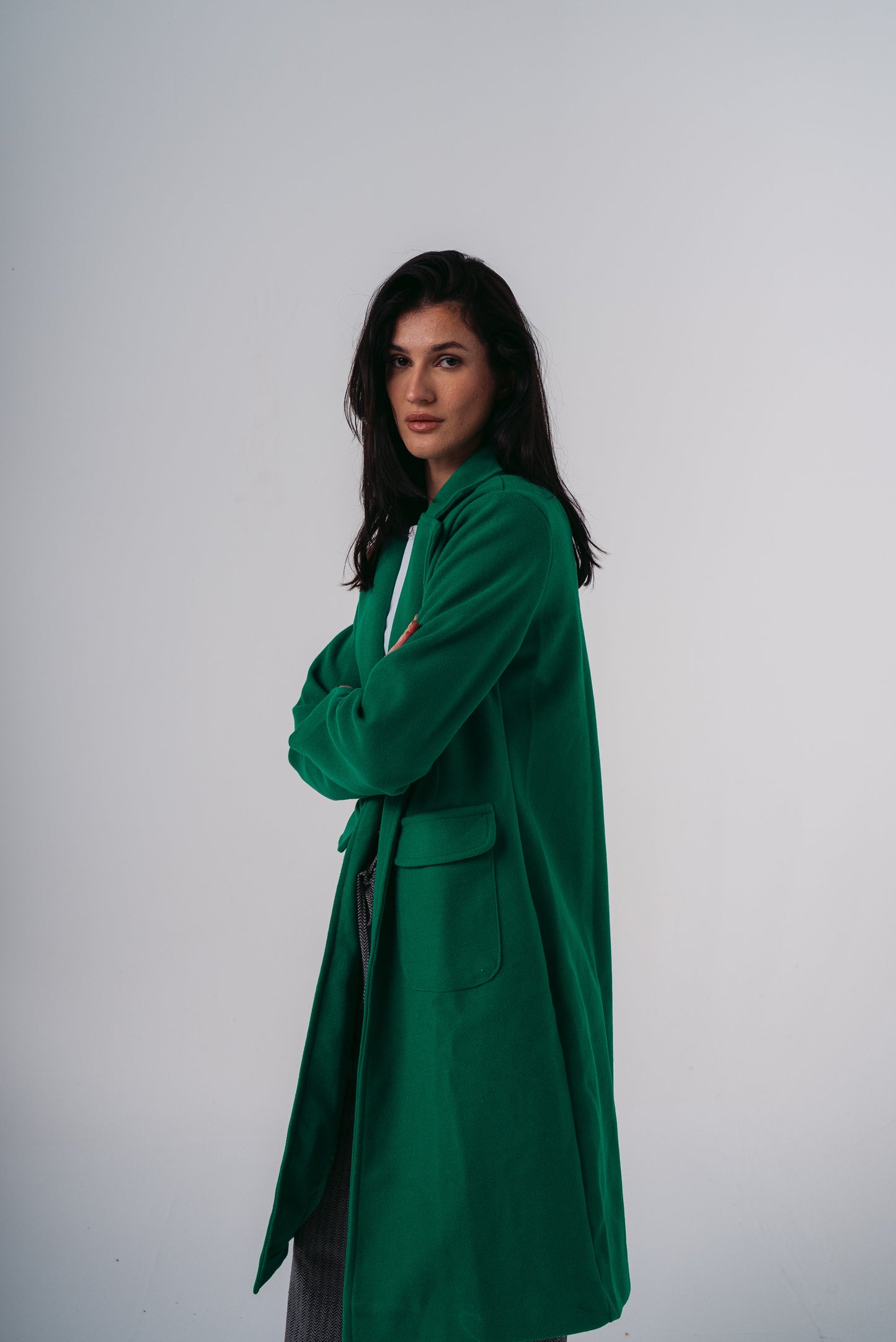 Long Sleeve Coat in Green