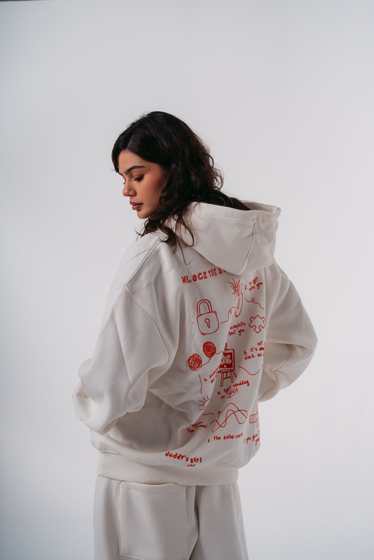 Unlock the Story of Two Hoodie in White