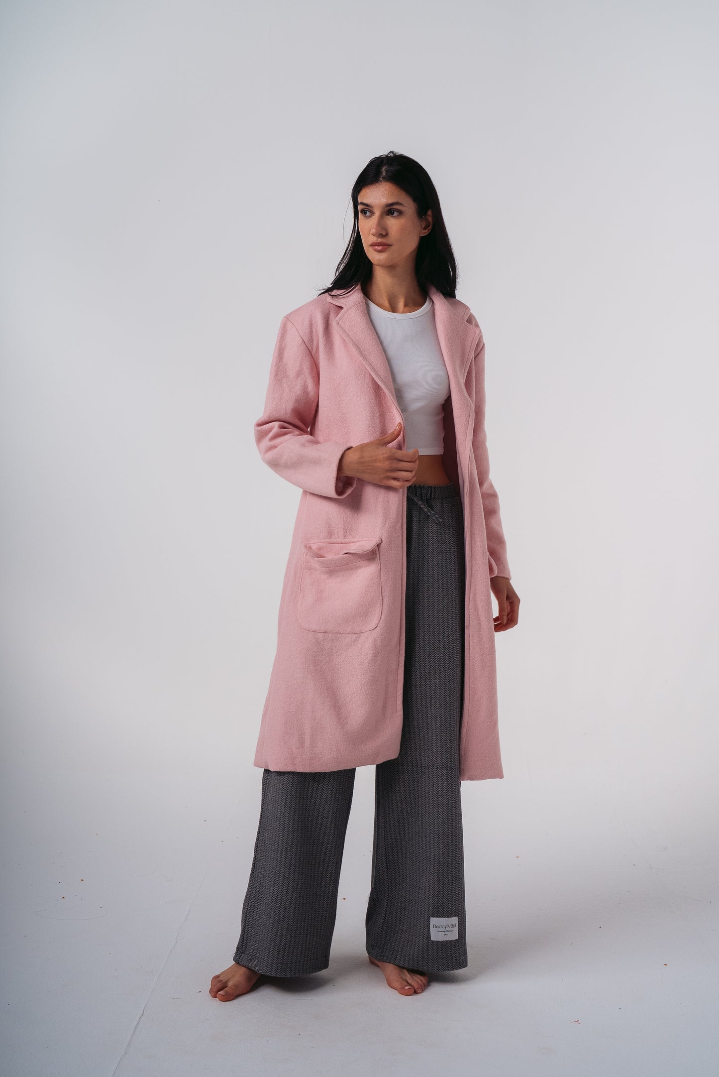 Long Sleeve Coat in Pink