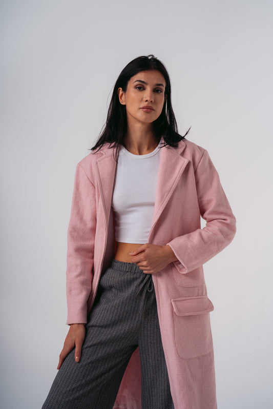 Long Sleeve Coat in Pink