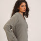 Ruffled Sleeve Buttoned Top in Grey