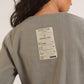 Ruffled Sleeve Buttoned Top in Grey