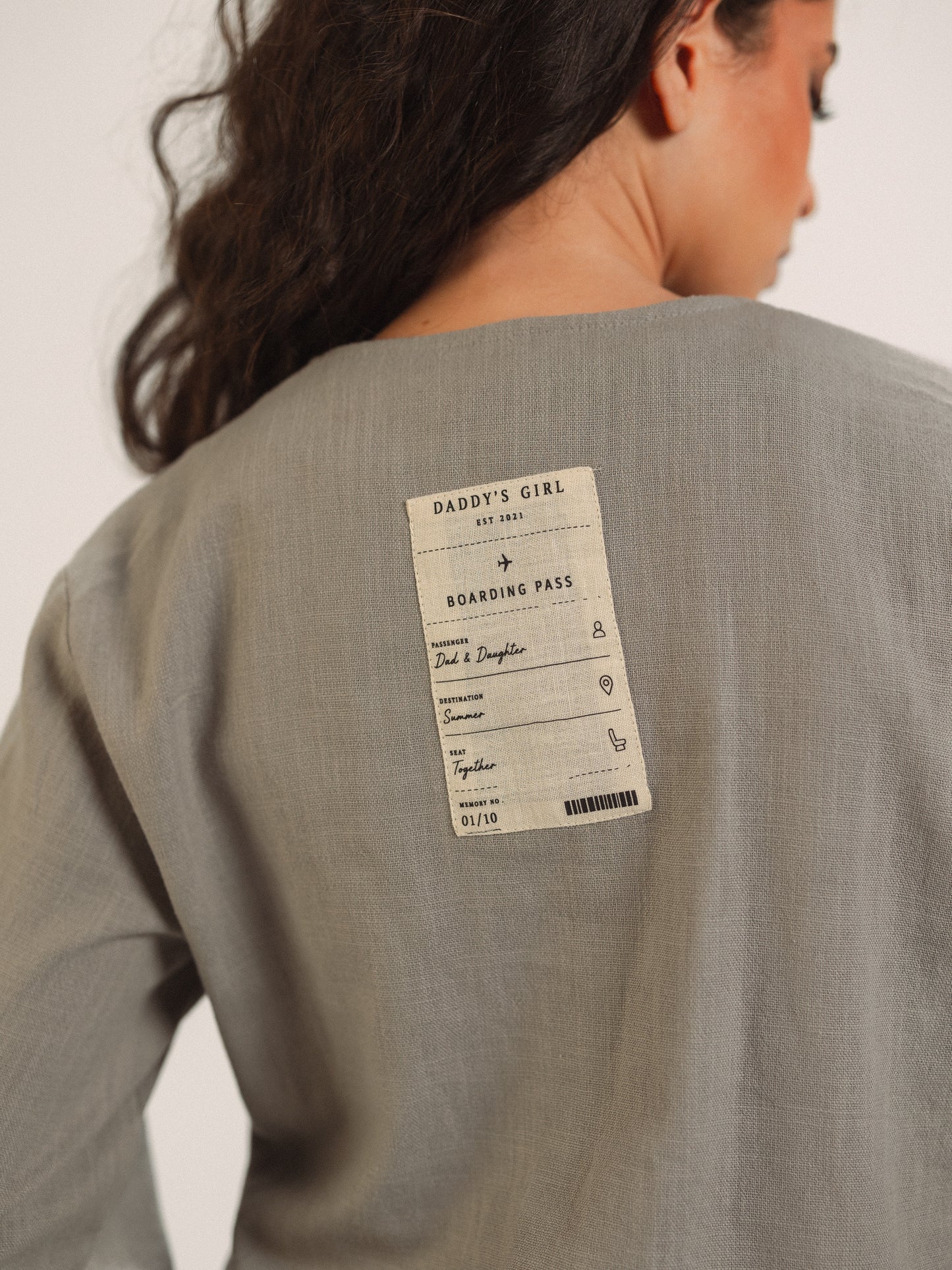Ruffled Sleeve Buttoned Top in Grey