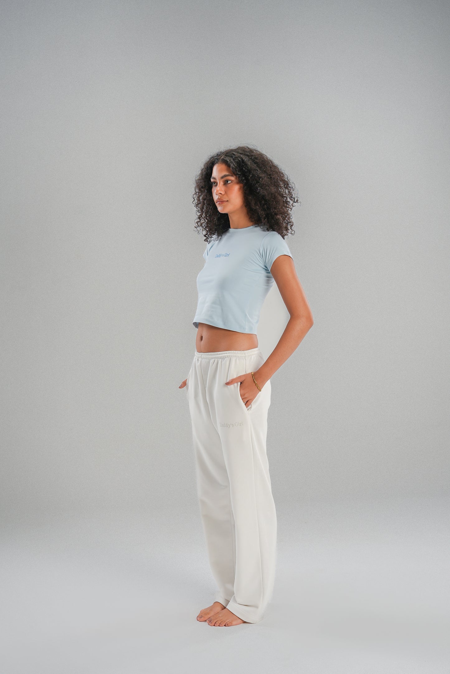 Straight Fit Sweatpants in White