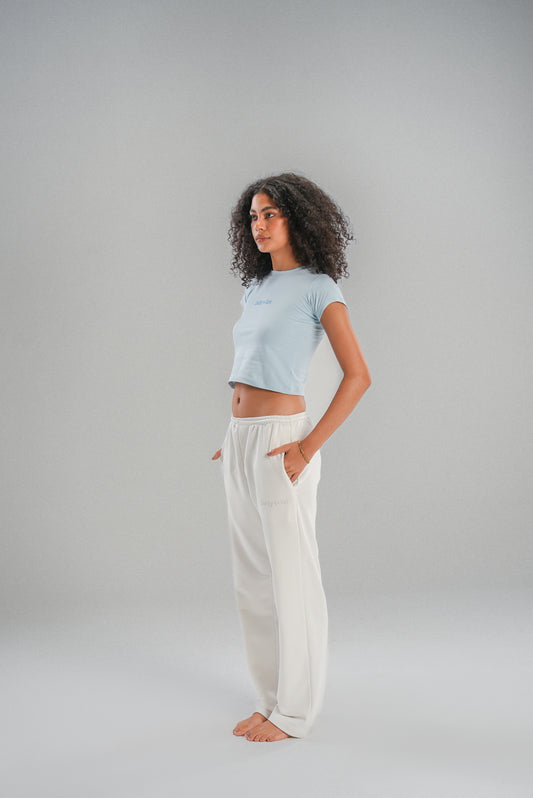 Straight Fit Sweatpants in White