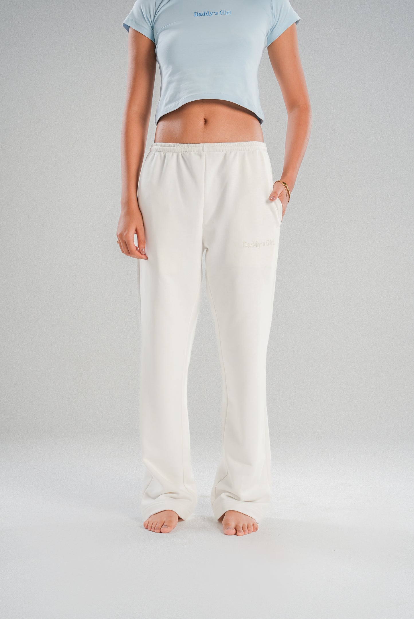 Straight Fit Sweatpants in White