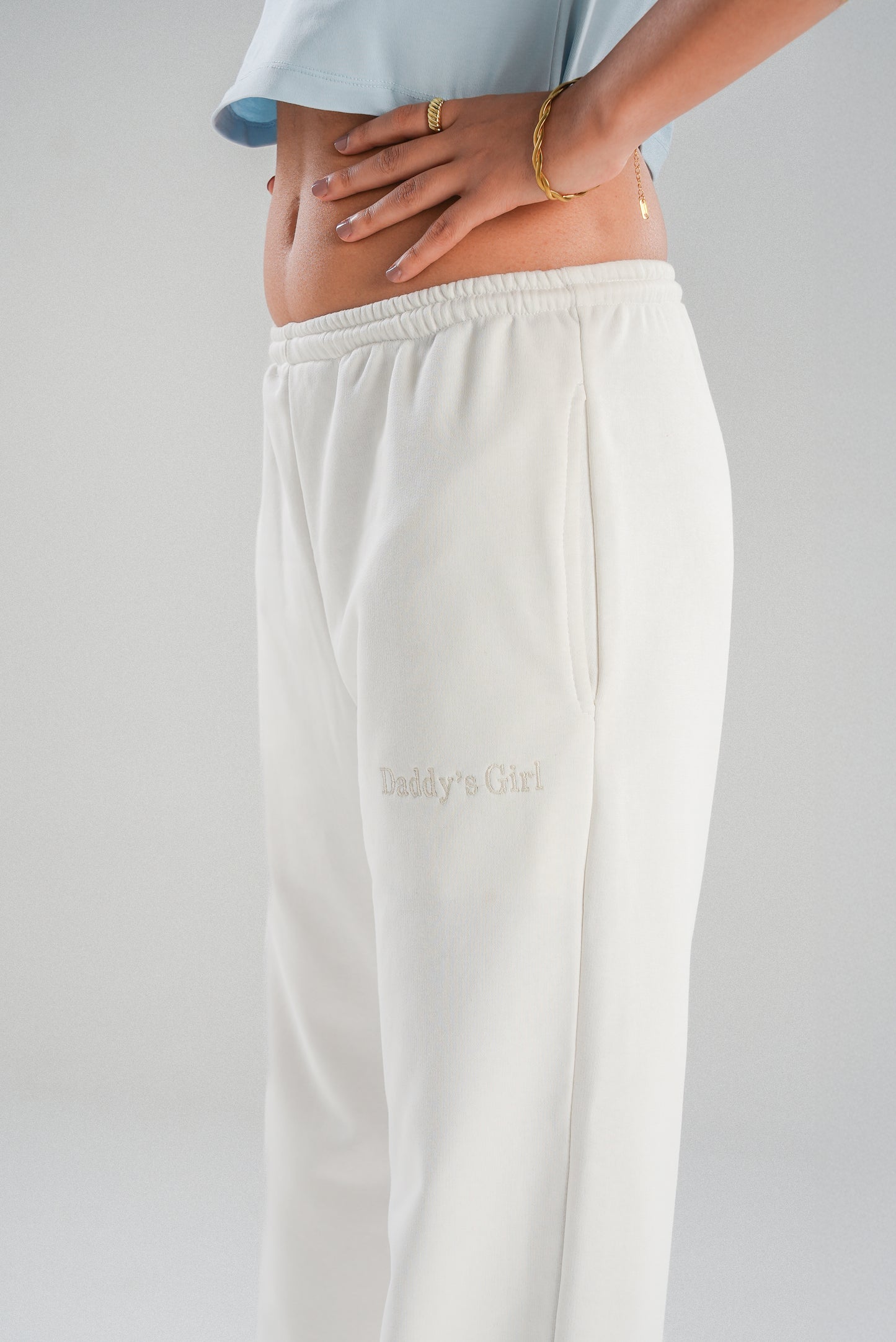 Straight Fit Sweatpants in White