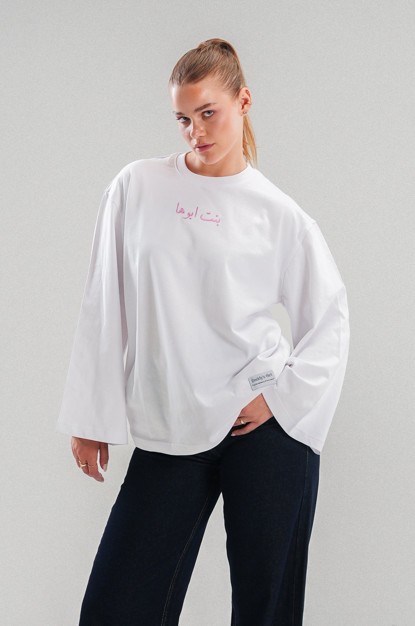 Bent Abouha Long Sleeve T-shirt in White