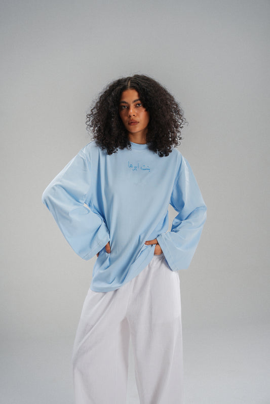 Bent Abouha Long Sleeve T-shirt in Blue