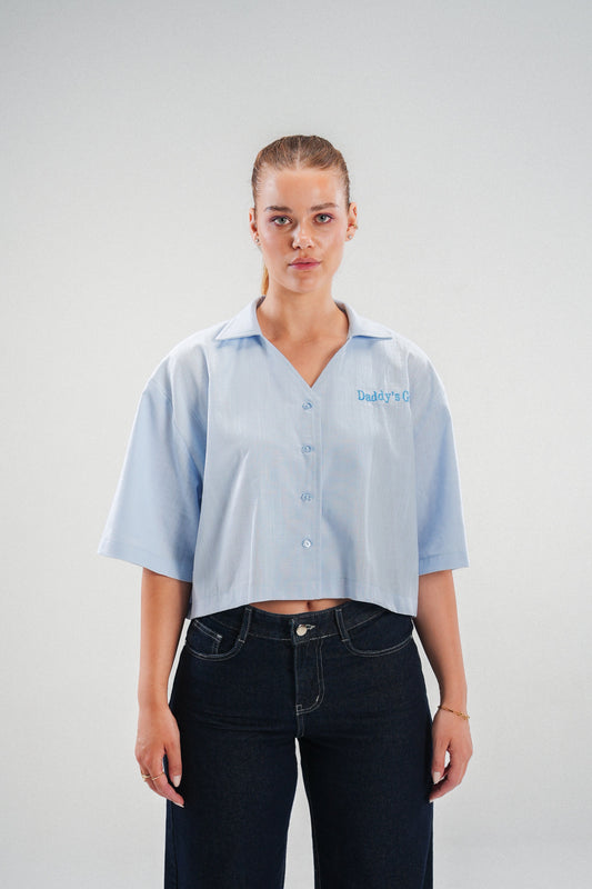 Daddy's Girl Cropped Chemise in Blue
