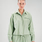 Long Sleeve Linen Chemise in Green