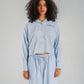 Long Sleeve Linen Chemise in Blue