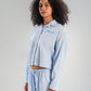 Long Sleeve Linen Chemise in Blue