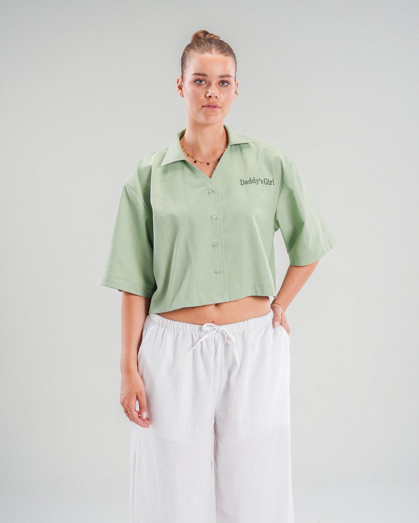 Daddy's Girl Cropped Chemise in Green