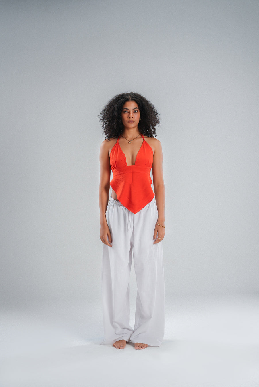 Orange Sleeveless Top