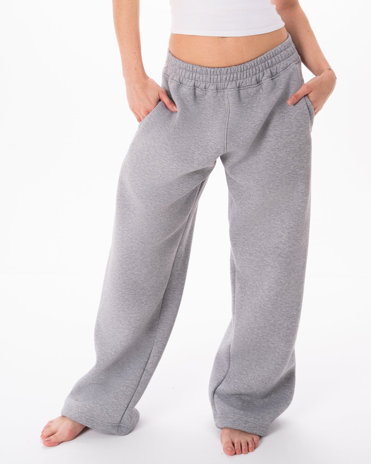 Wide-Leg Sweatpants in Grey