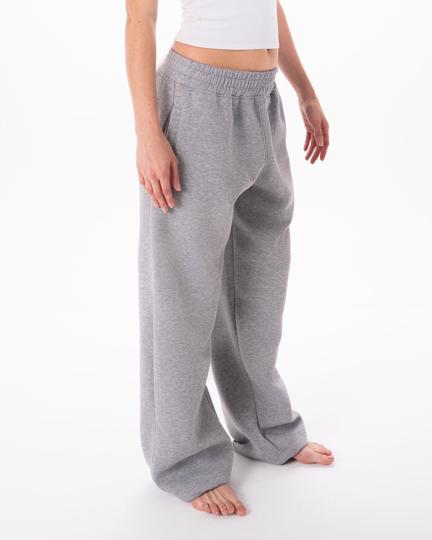 Wide-Leg Sweatpants in Grey