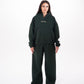 Wide-Leg Sweatpants in Dark Green
