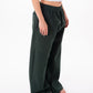 Wide-Leg Sweatpants in Dark Green