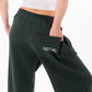 Wide-Leg Sweatpants in Dark Green