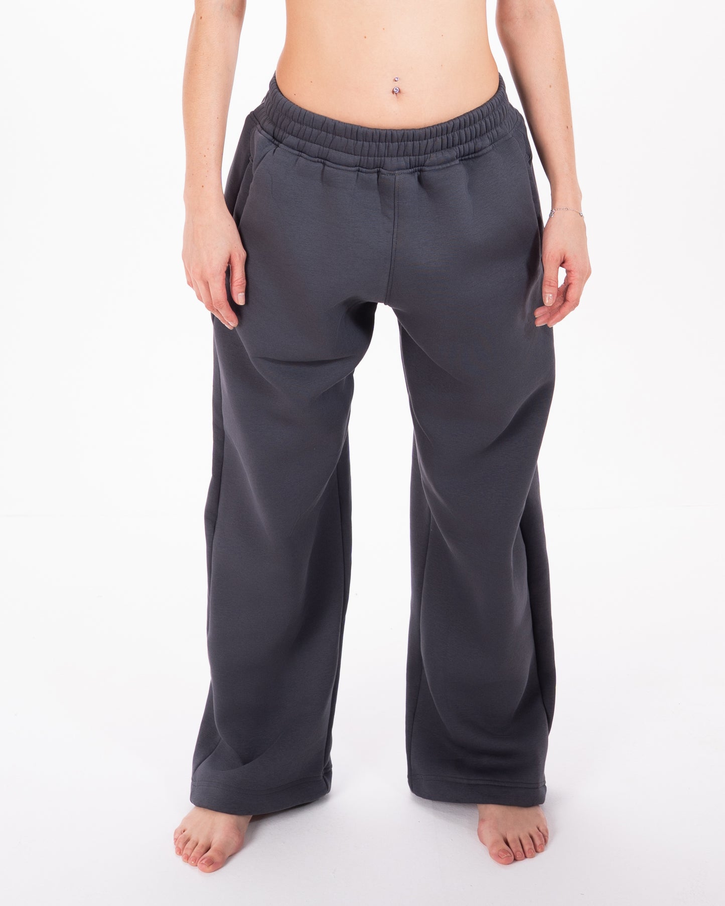 Wide-Leg Sweatpants in  Dark Grey
