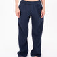 Wide-Leg Sweatpants in Navy Blue
