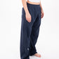 Wide-Leg Sweatpants in Navy Blue
