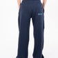 Wide-Leg Sweatpants in Navy Blue