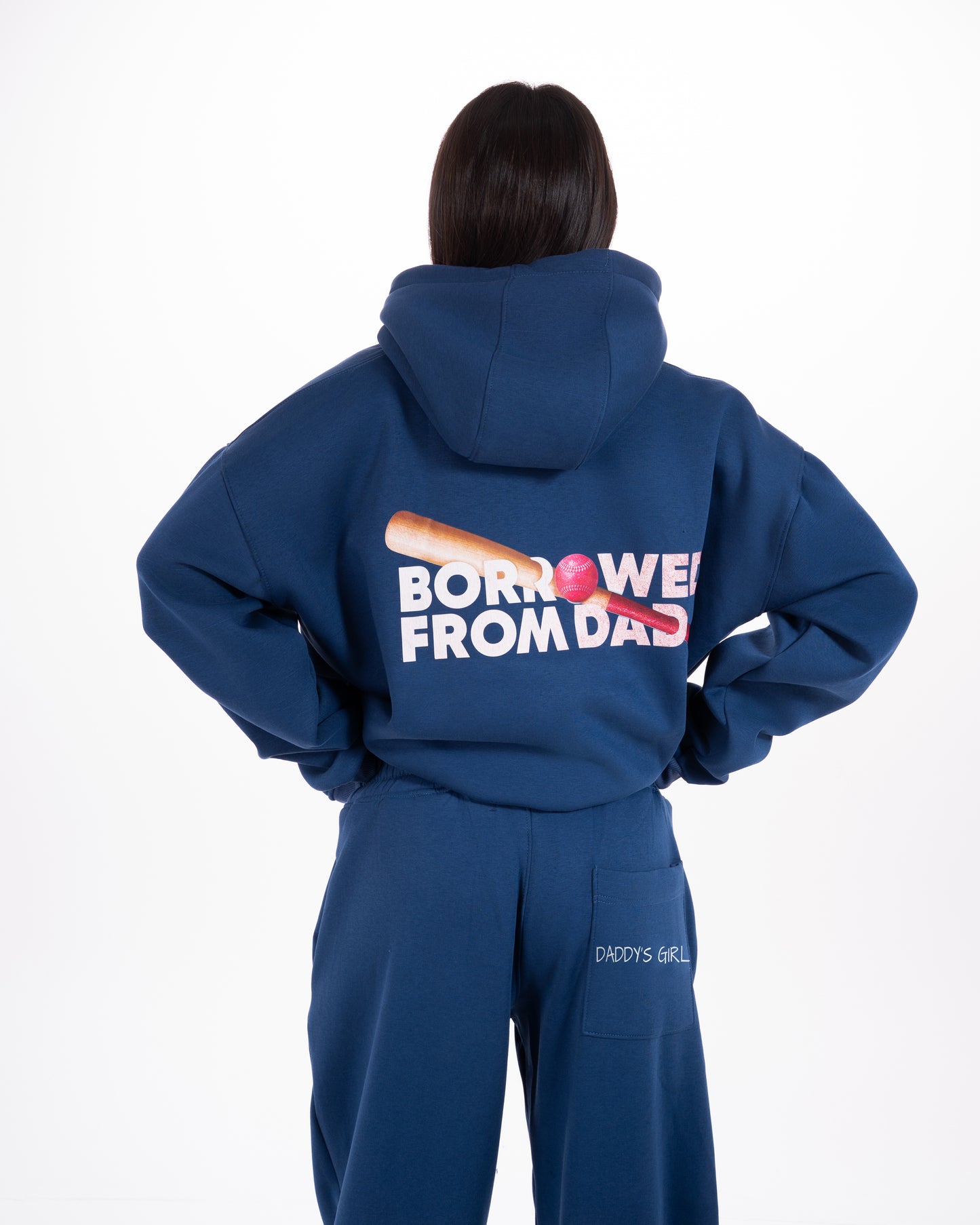 Borrowed From Dad Hoodie in Blue