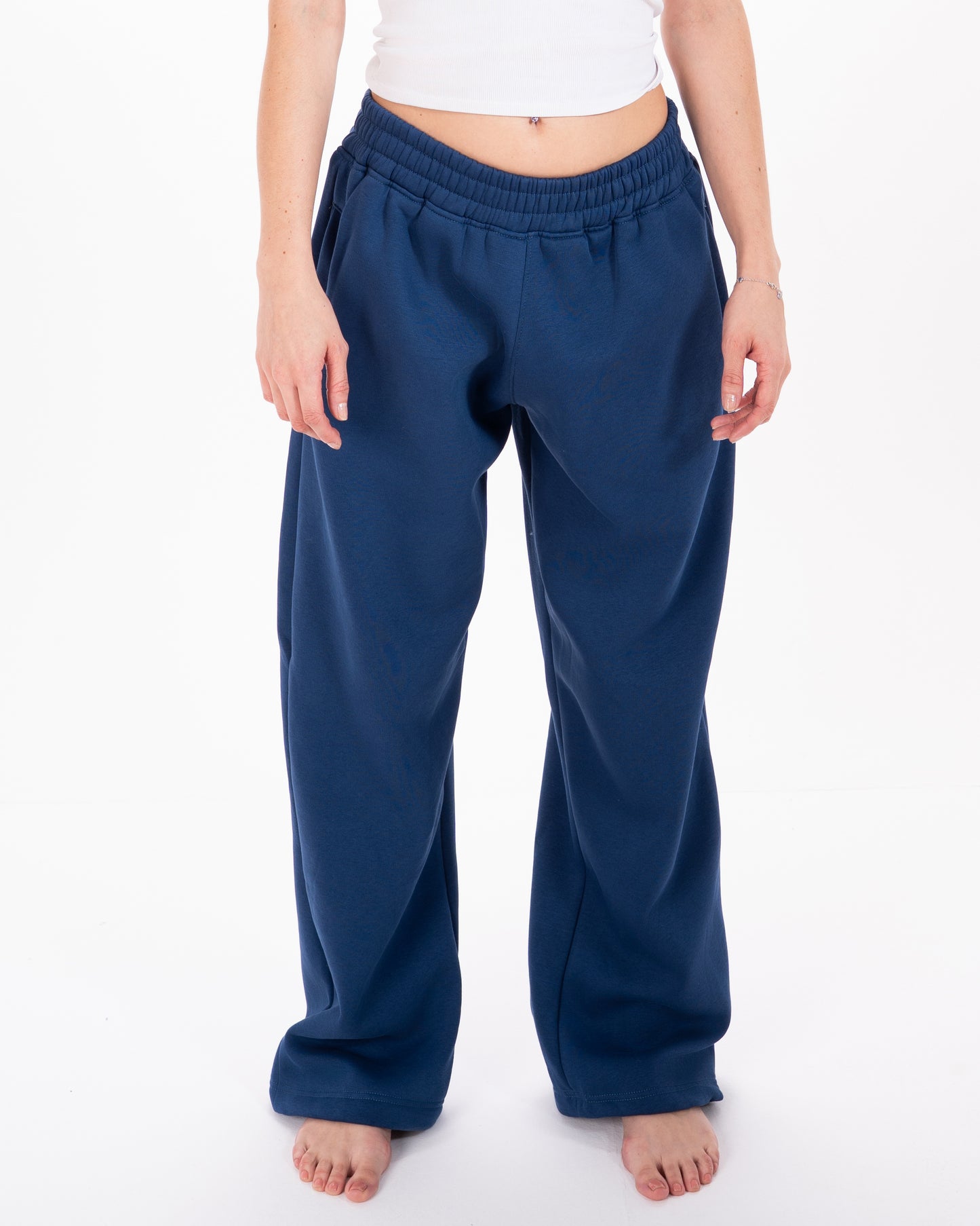 Wide-Leg Sweatpants in Blue