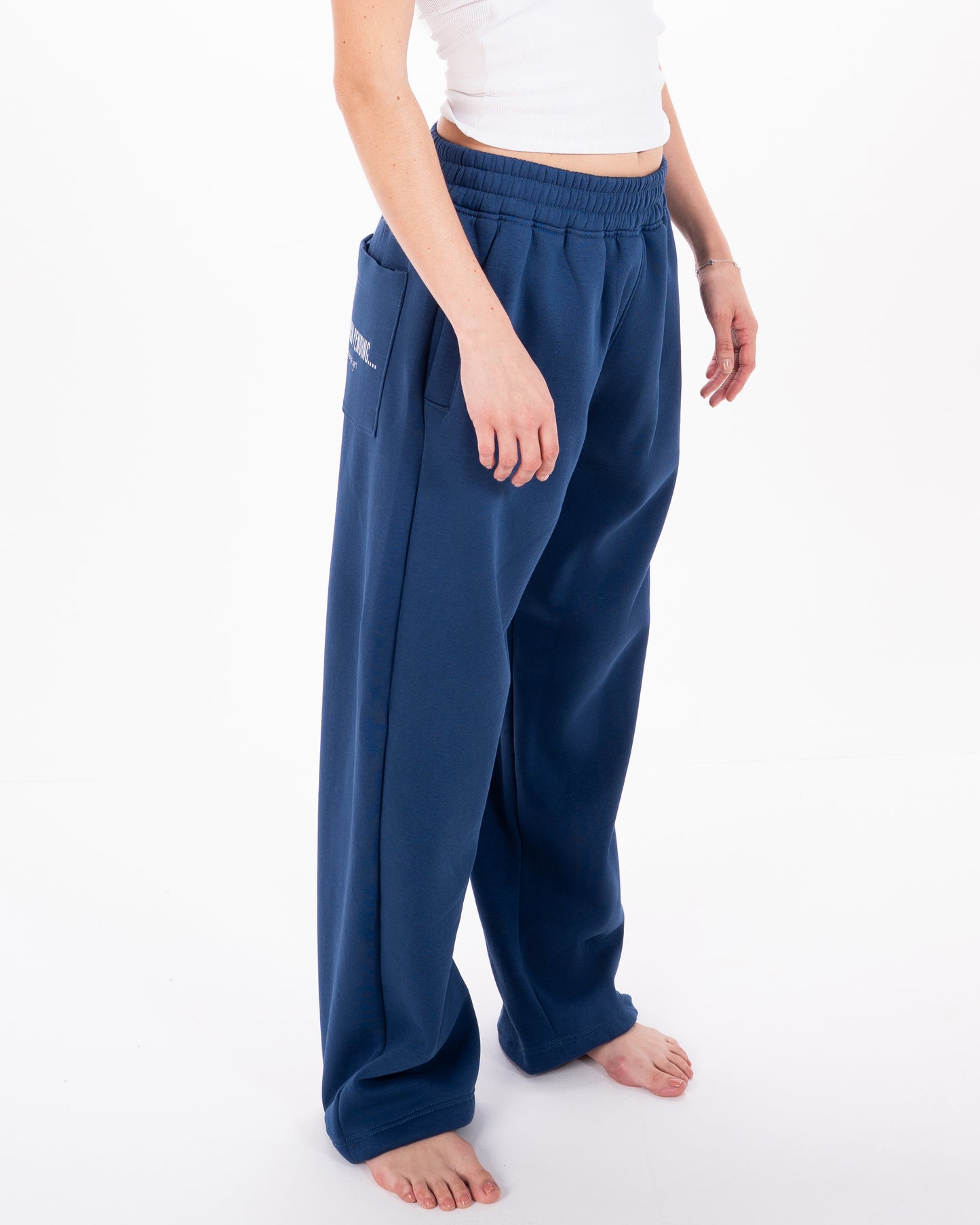 Wide-Leg Sweatpants in Blue