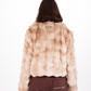 Short Faux Fur Jacket in Light Brown