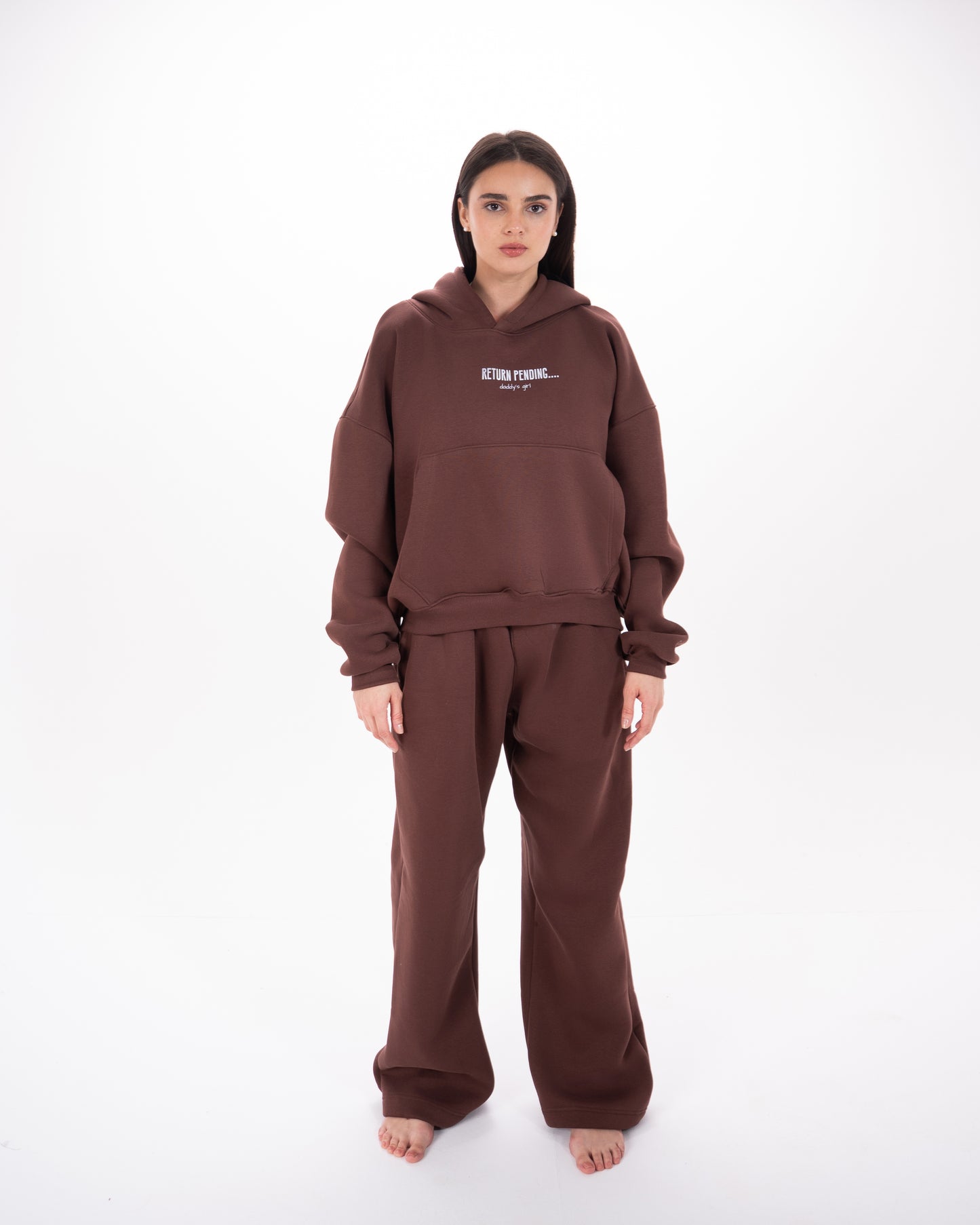 Wide-Leg Sweatpants in Brown