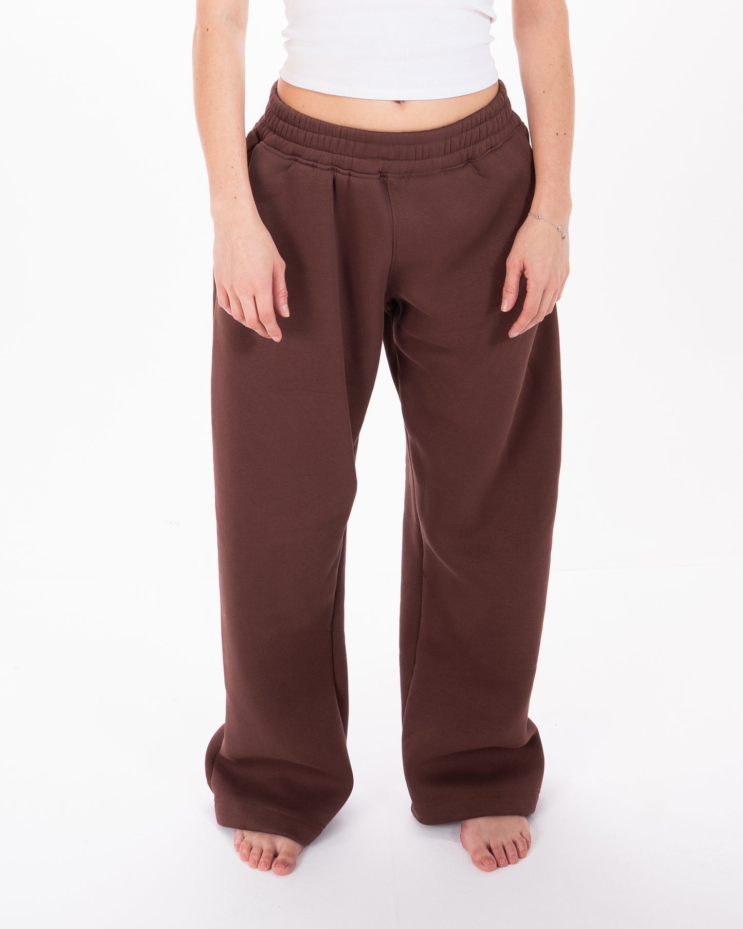 Wide-Leg Sweatpants in Brown