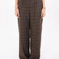 Checked Straight Fit Pants in Brown