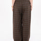 Checked Straight Fit Pants in Brown