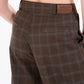 Checked Straight Fit Pants in Brown