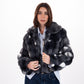 Short Faux Fur Jacket in Grey