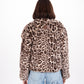 Leopard Print Faux Fur Jacket in Beige