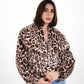 Leopard Print Faux Fur Jacket in Beige
