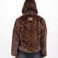 Leopard Print Faux Fur Jacket in Brown