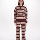Striped Knit Pants in Brown