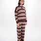Striped Knit Pants in Brown
